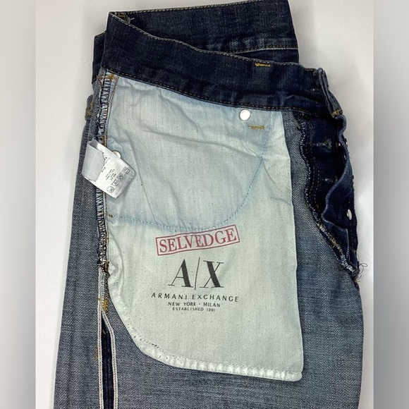 Selvedge Jeans. Armani Exchange. Straight Leg. 32 Waist - Picture 10 of 13